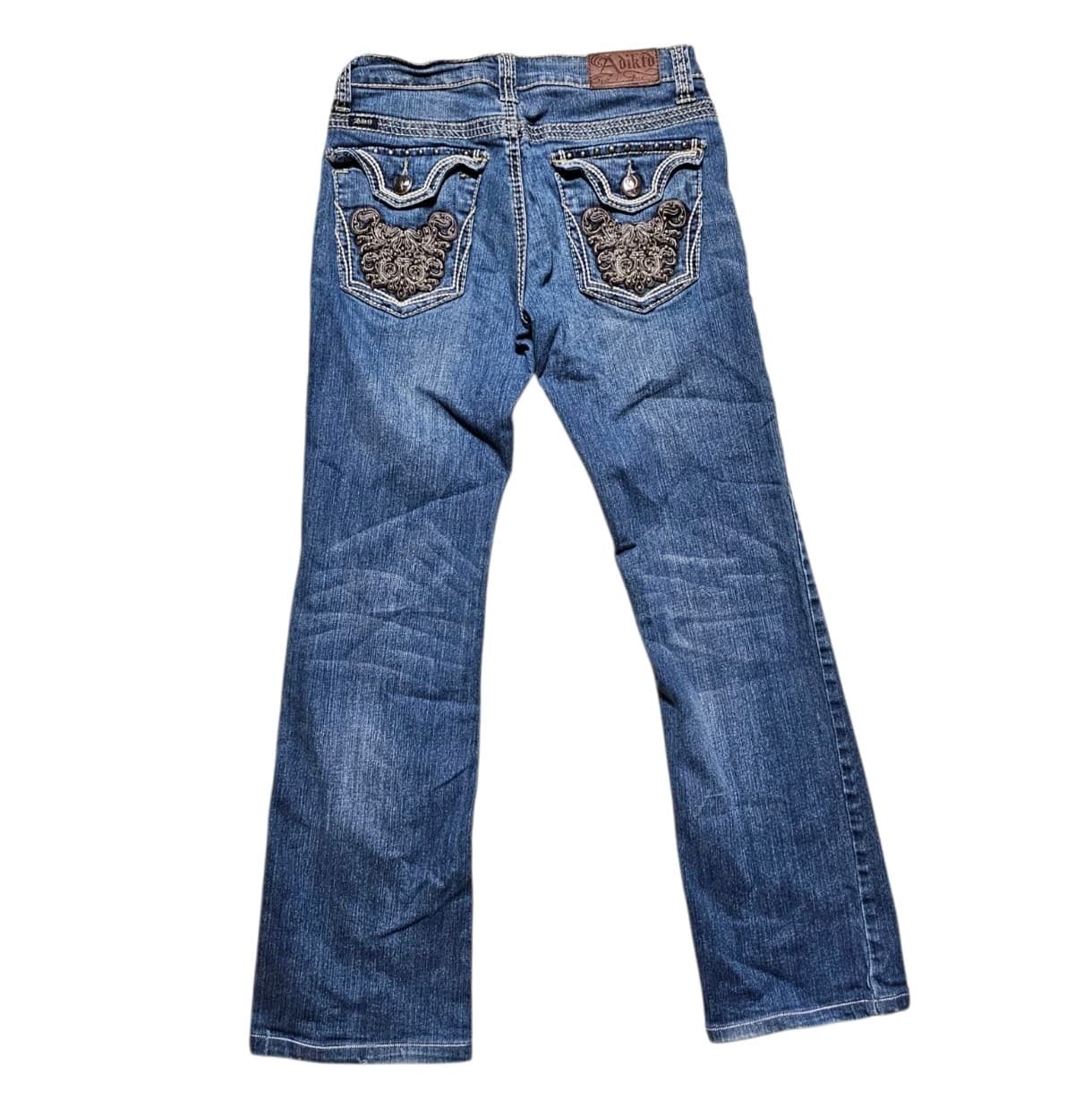 Adiktd Jeans Womens Size 4 Blue Bootcut Y2k Denim Medium Wash Hemmed Inseam 28" - Thumbnail 2