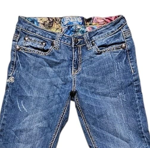Adiktd Jeans Womens Size 4 Blue Bootcut Y2k Denim Medium Wash Hemmed Inseam 28" - Thumbnail 6
