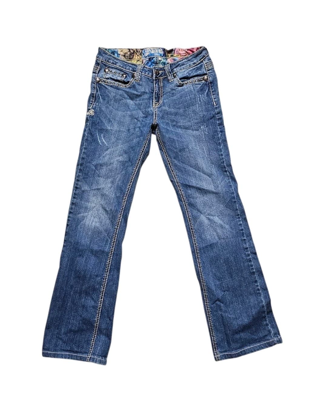 Adiktd Jeans Womens Size 4 Blue Bootcut Y2k Denim Medium Wash Hemmed Inseam 28" - Thumbnail 5
