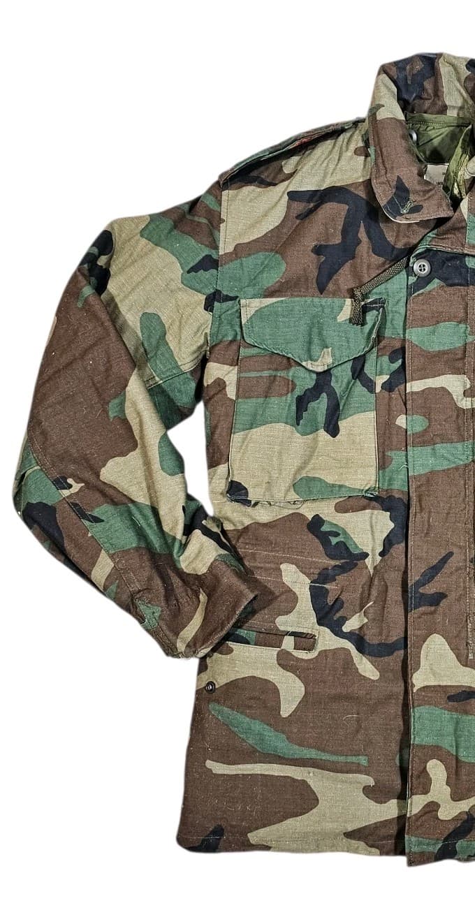 Vintage Woodland Camo Cold Weather Field Coat Small Reg M65 Alpha Industries - Thumbnail 3