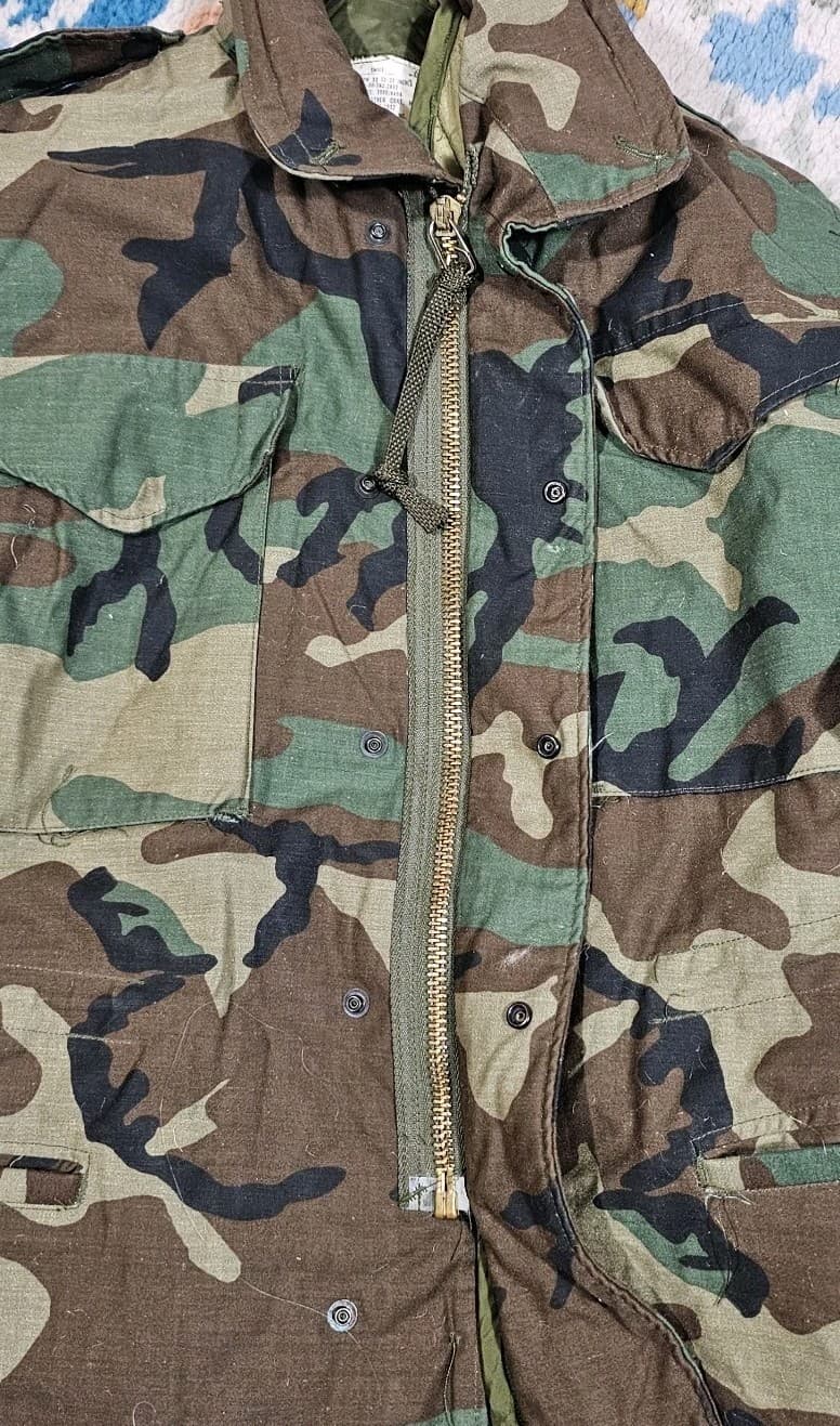 Vintage Woodland Camo Cold Weather Field Coat Small Reg M65 Alpha Industries - Thumbnail 15
