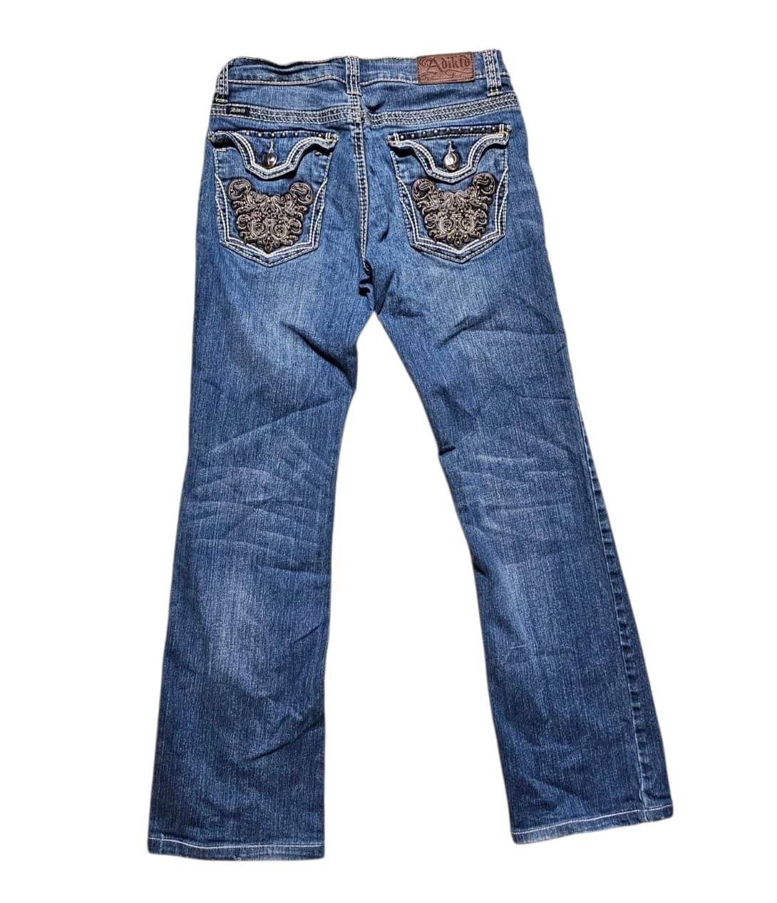 Adiktd Jeans Womens Size 4 Blue Bootcut Y2k Denim Medium Wash Hemmed Inseam 28" - Thumbnail 3