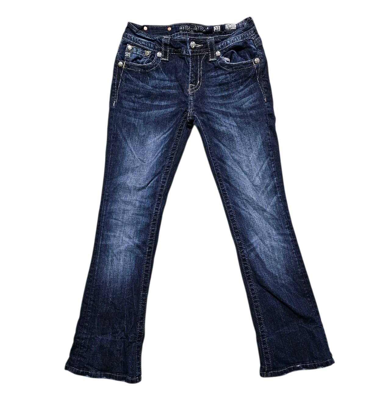 Miss Me Womens Size 27 Signature Rise Bootcut Jeans With Sequins - Thumbnail 4
