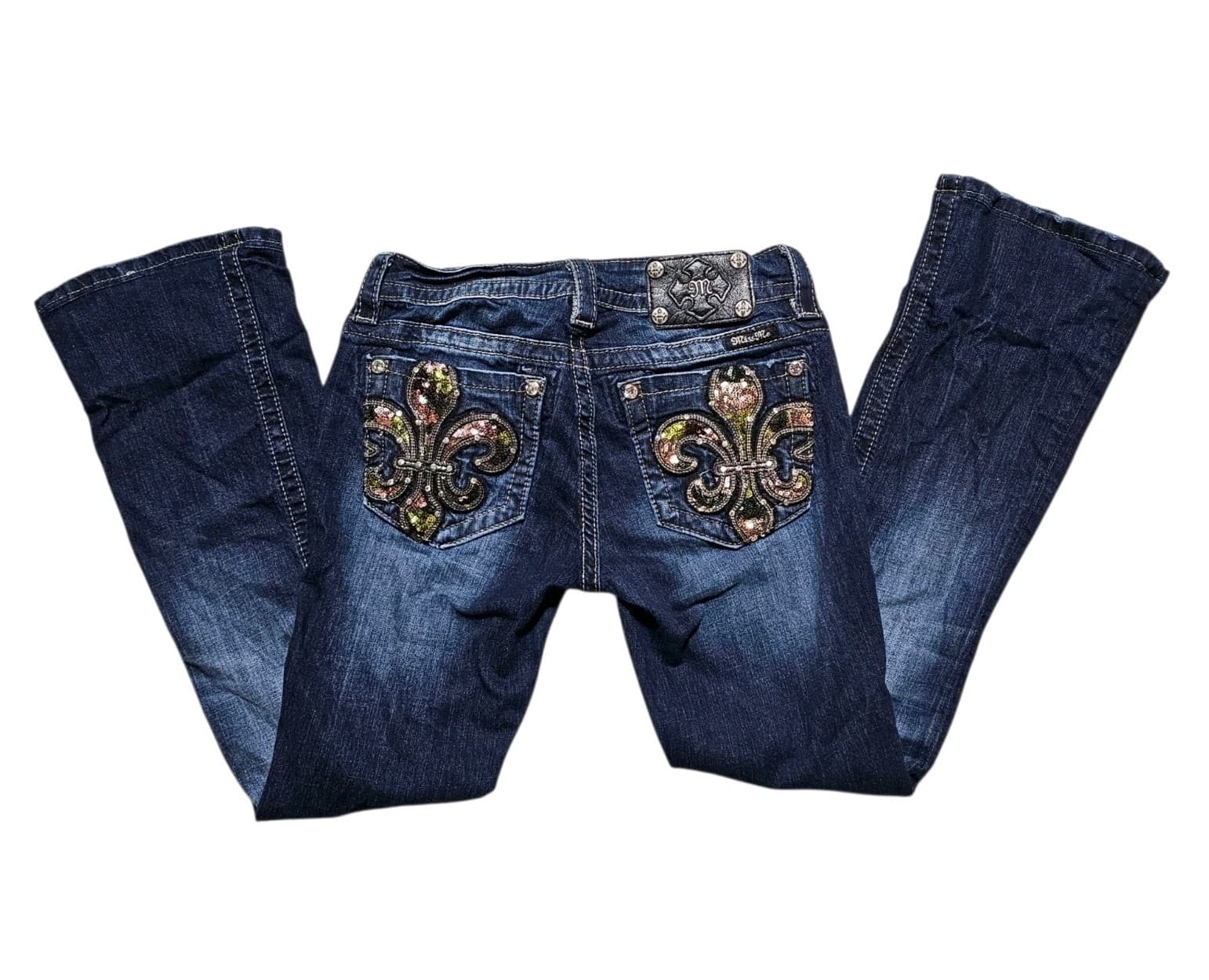 Miss Me Womens Size 27 Signature Rise Bootcut Jeans With Sequins