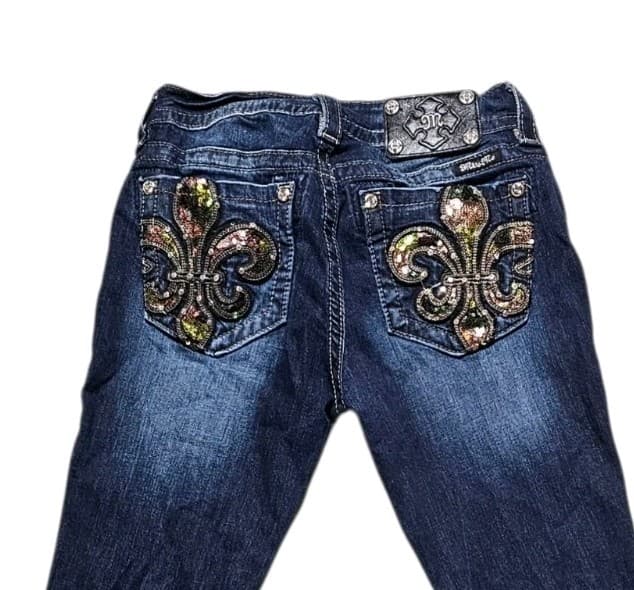 Miss Me Womens Size 27 Signature Rise Bootcut Jeans With Sequins - Thumbnail 3