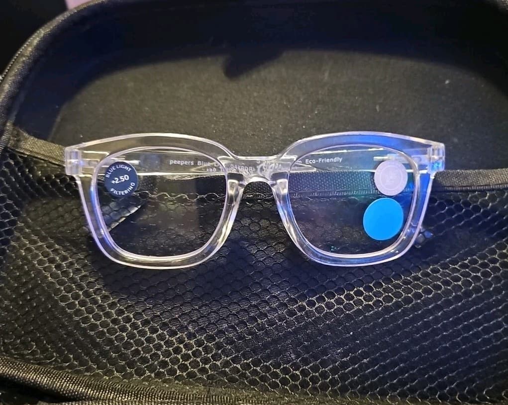 Peepers To The Max Clear Blue Light Filtering Reading Glasses +2.50