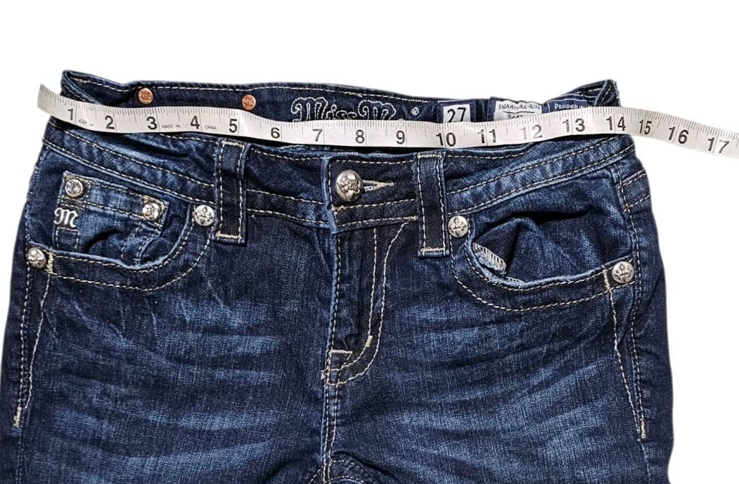 Miss Me Womens Size 27 Signature Rise Bootcut Jeans With Sequins - Thumbnail 9