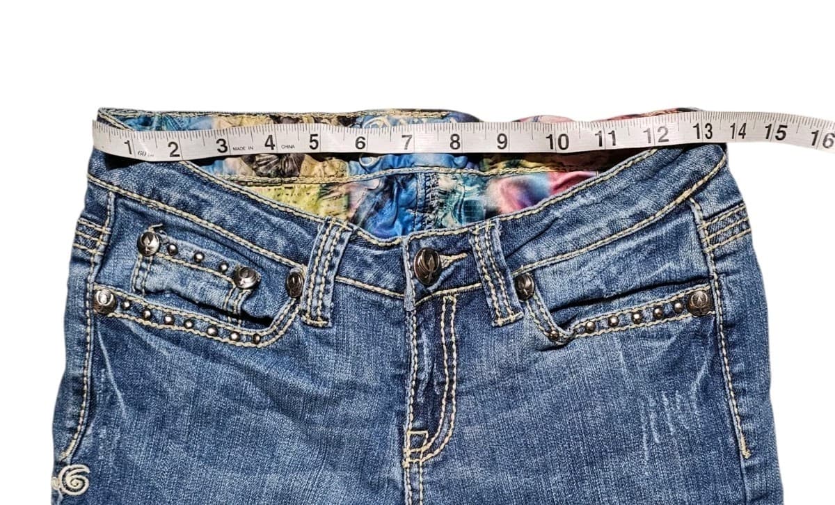 Adiktd Jeans Womens Size 4 Blue Bootcut Y2k Denim Medium Wash Hemmed Inseam 28" - Thumbnail 8