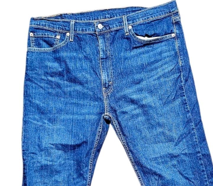 Levis 505 Mens Blue Jeans Sz 40x32 Regular Fit Denim Red Tab - Thumbnail 3