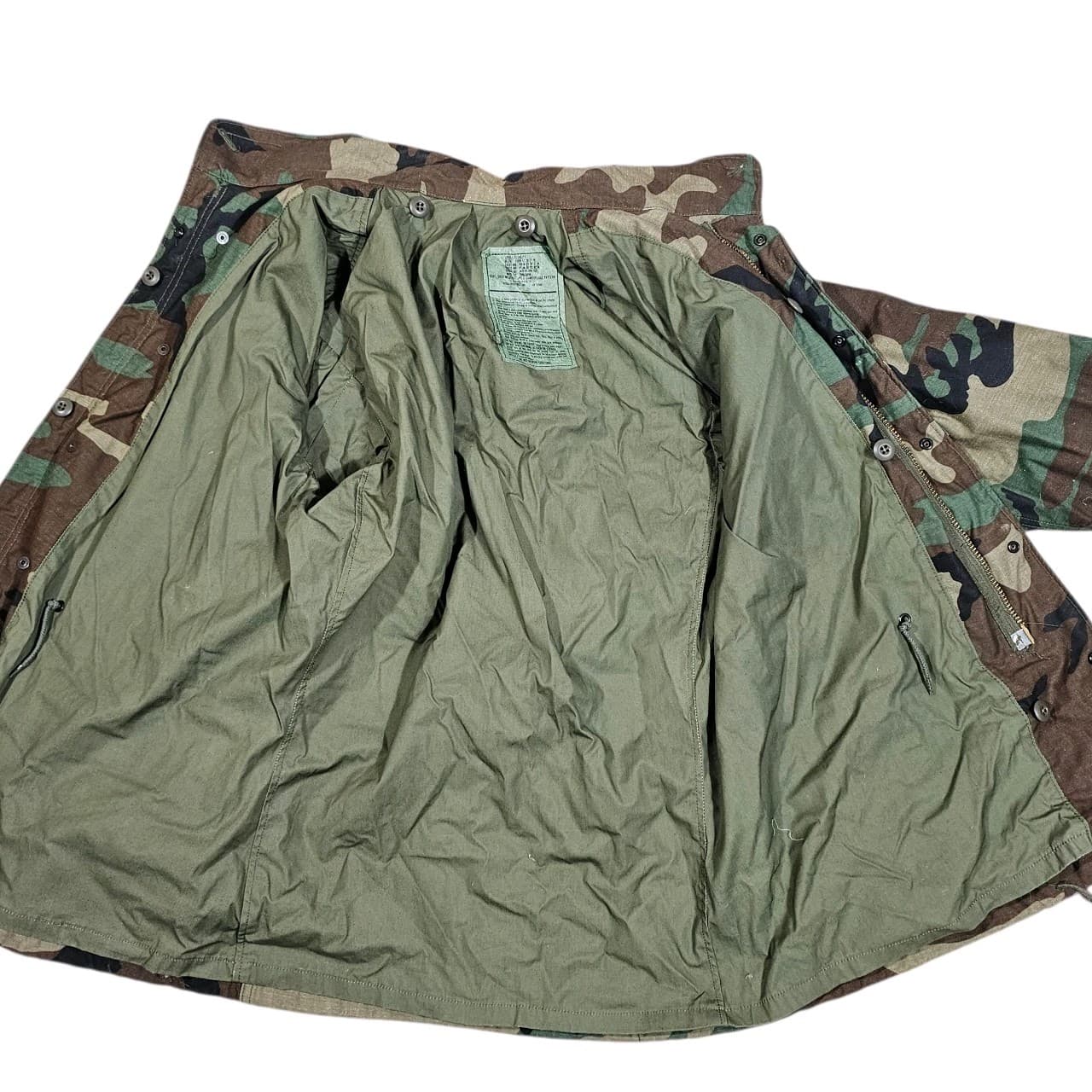 Vintage Woodland Camo Cold Weather Field Coat Small Reg M65 Alpha Industries - Thumbnail 12