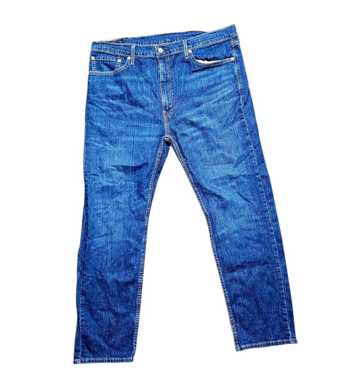Levis 505 Mens Blue Jeans Sz 40x32 Regular Fit Denim Red Tab - Thumbnail 2