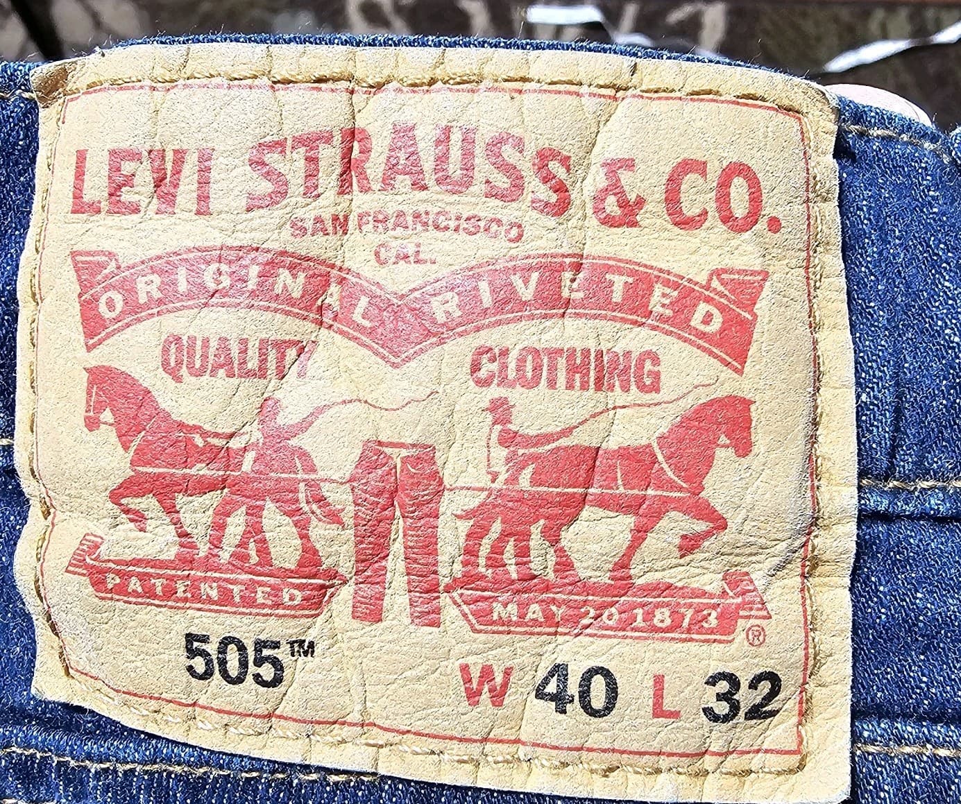 Levis 505 Mens Blue Jeans Sz 40x32 Regular Fit Denim Red Tab - Thumbnail 9