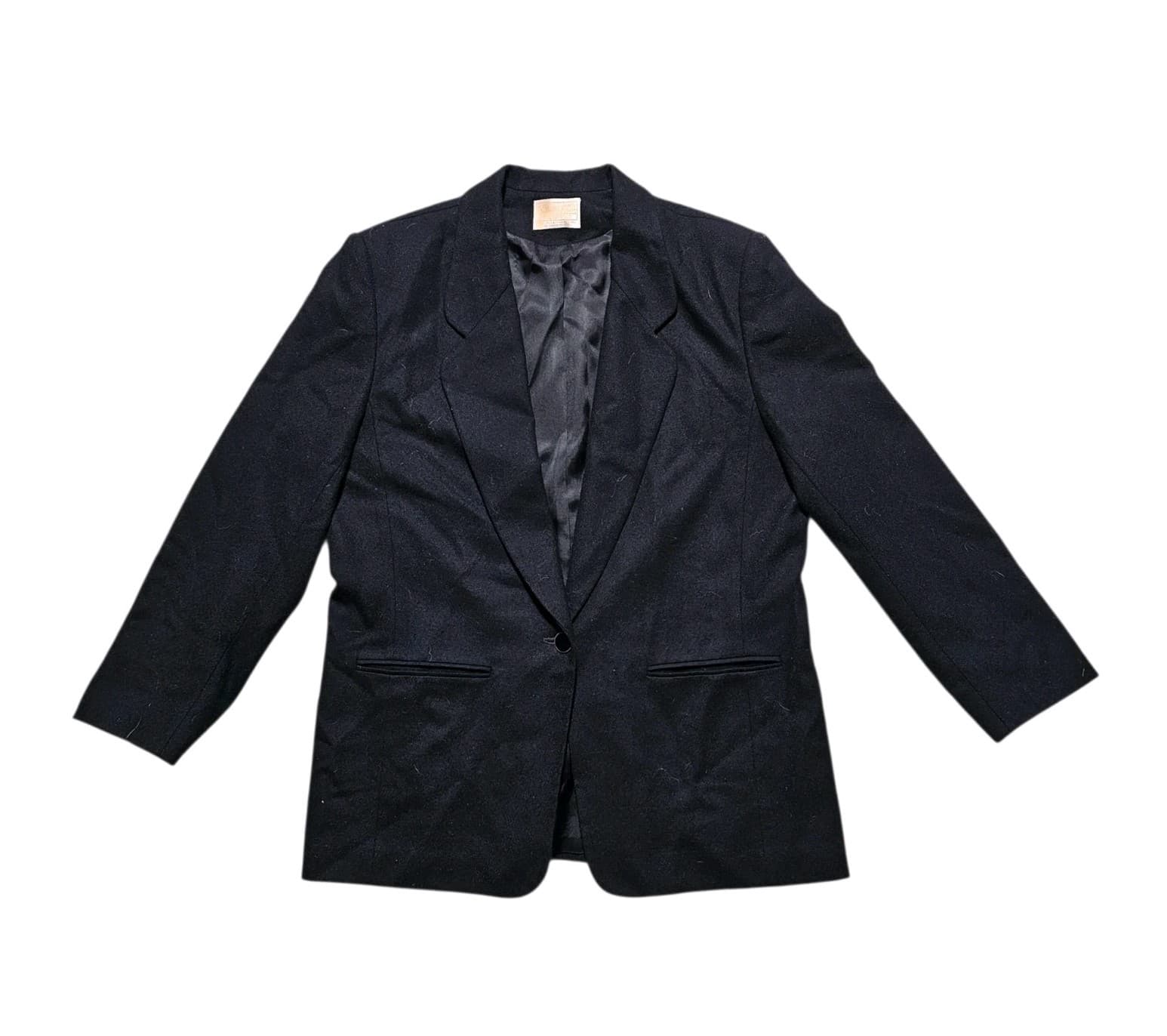 Vintage Pendleton 100% Pure Virgin Wool Black Blazer Sport Coat Jacket Mens 42R