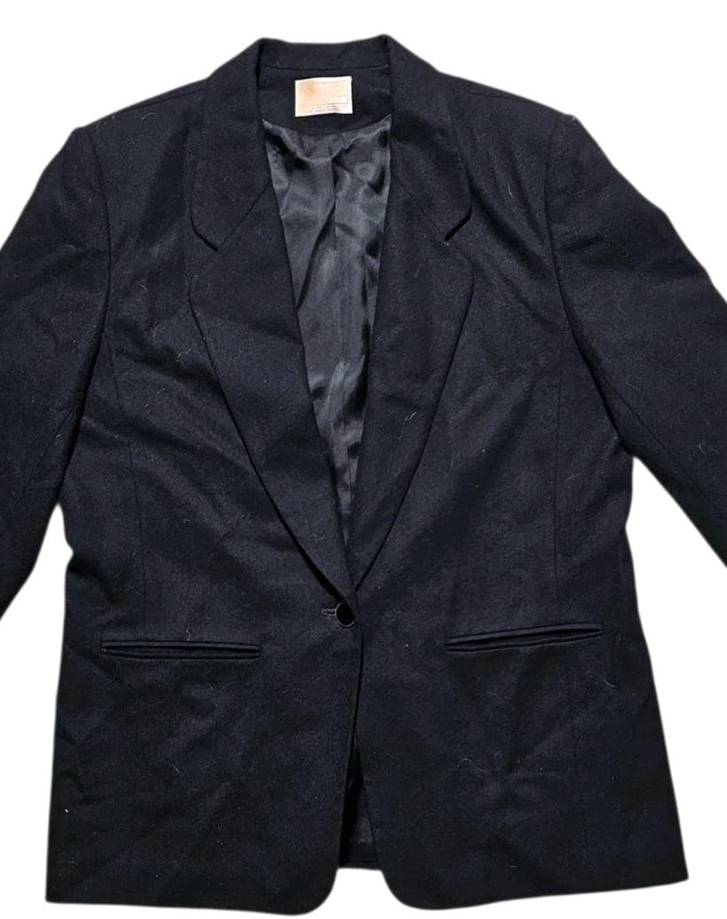 Vintage Pendleton 100% Pure Virgin Wool Black Blazer Sport Coat Jacket Mens 42R - Thumbnail 2