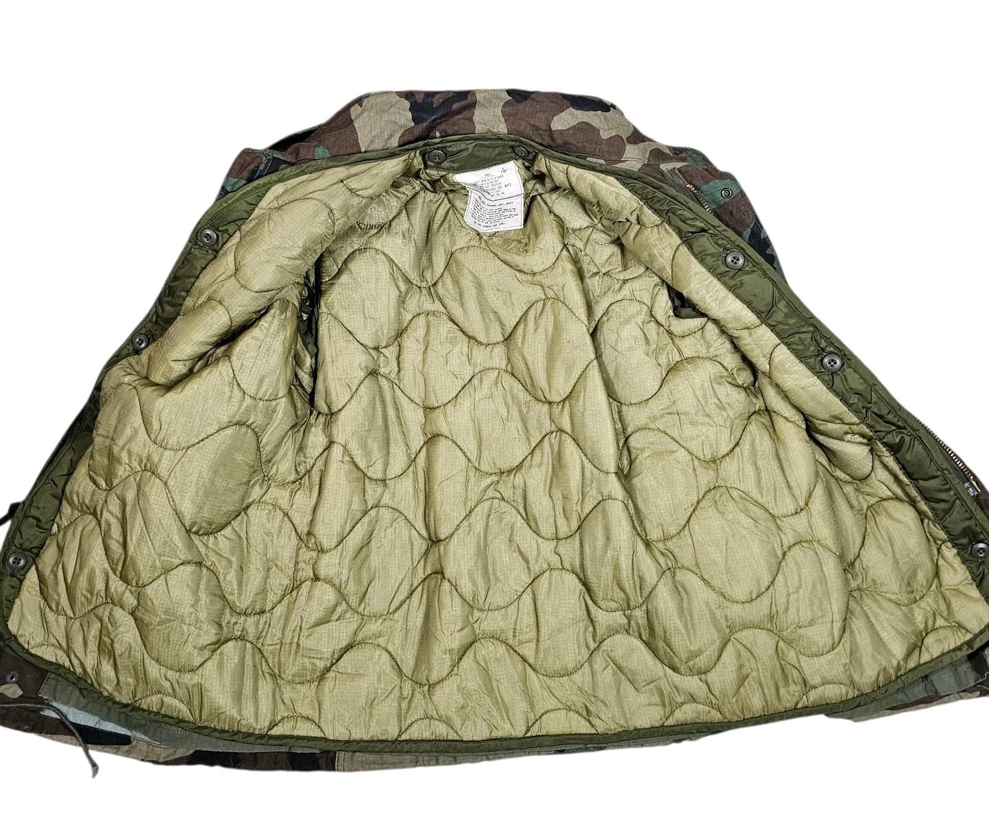 Vintage Woodland Camo Cold Weather Field Coat Small Reg M65 Alpha Industries - Thumbnail 10