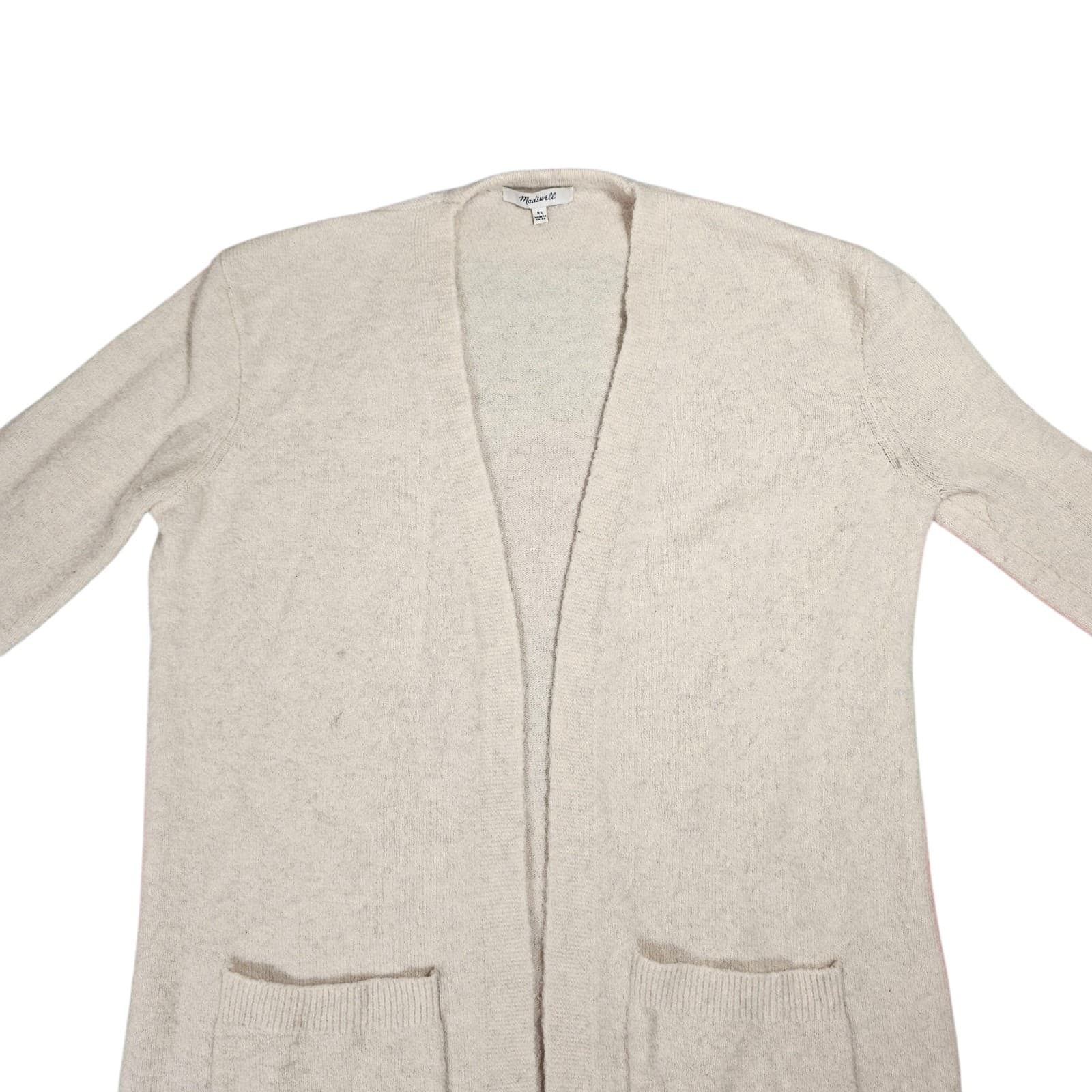 Madewell Womens Long Cardigan Small Merino Wool Alpaca Casual Open Pockets - Thumbnail 2