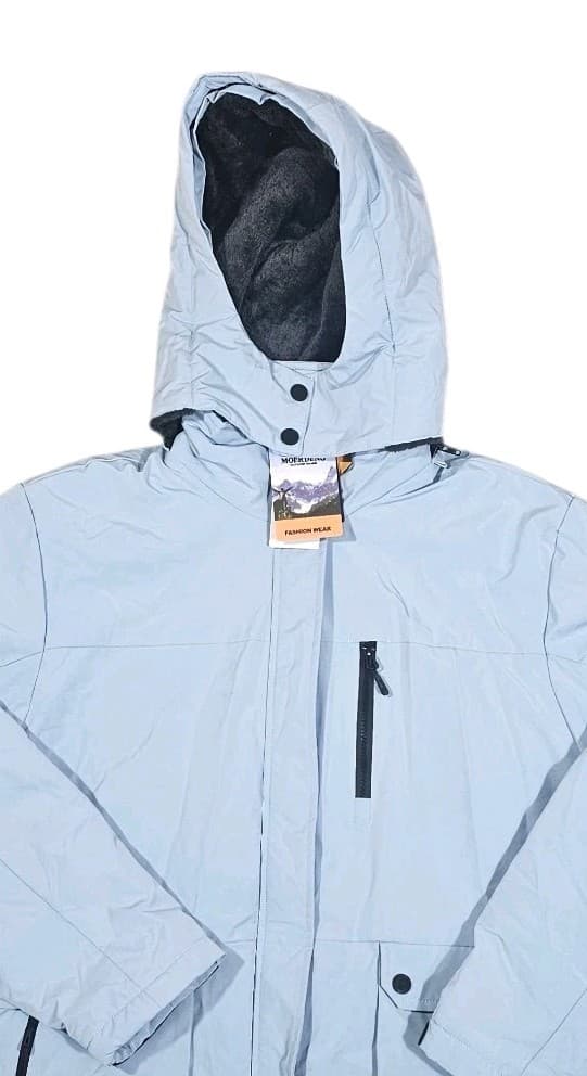 Moerdeng Womens Waterproof Ski Snow Winter Hooded Jacket Blue Size Xl - Thumbnail 2
