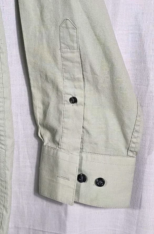 J. Ferrar Shirt Mens Green Cotton Blend Slim Fit Long Sleeve Button Up L - Thumbnail 3