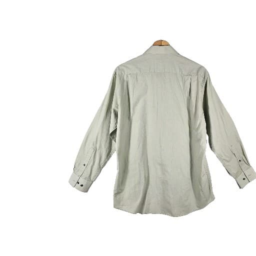 J. Ferrar Shirt Mens Green Cotton Blend Slim Fit Long Sleeve Button Up L - Thumbnail 5