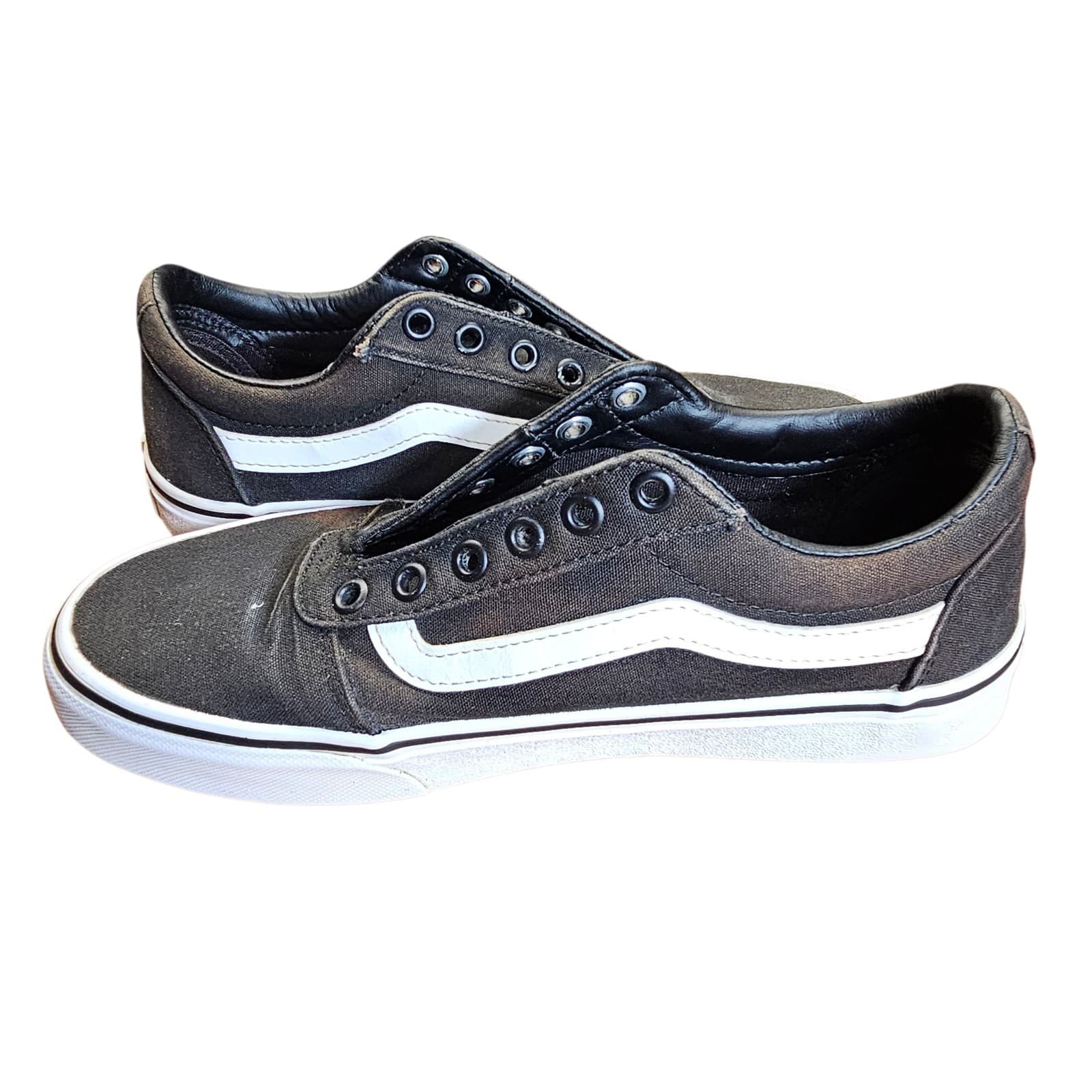 Vans Old School Black/White Skateboarding Shoes Women's Size 8.5 - Thumbnail 13
