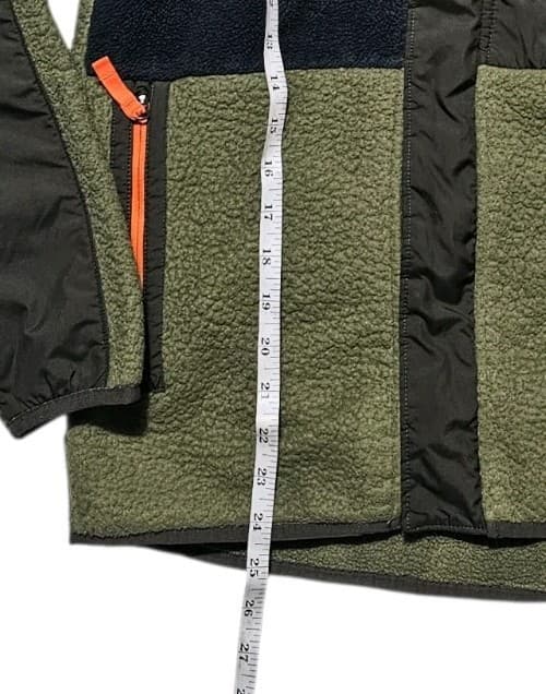 The North Face Boy's Large Forrest Mixed Media Jacket Burnt Olive Stowaway Hood - Thumbnail 8
