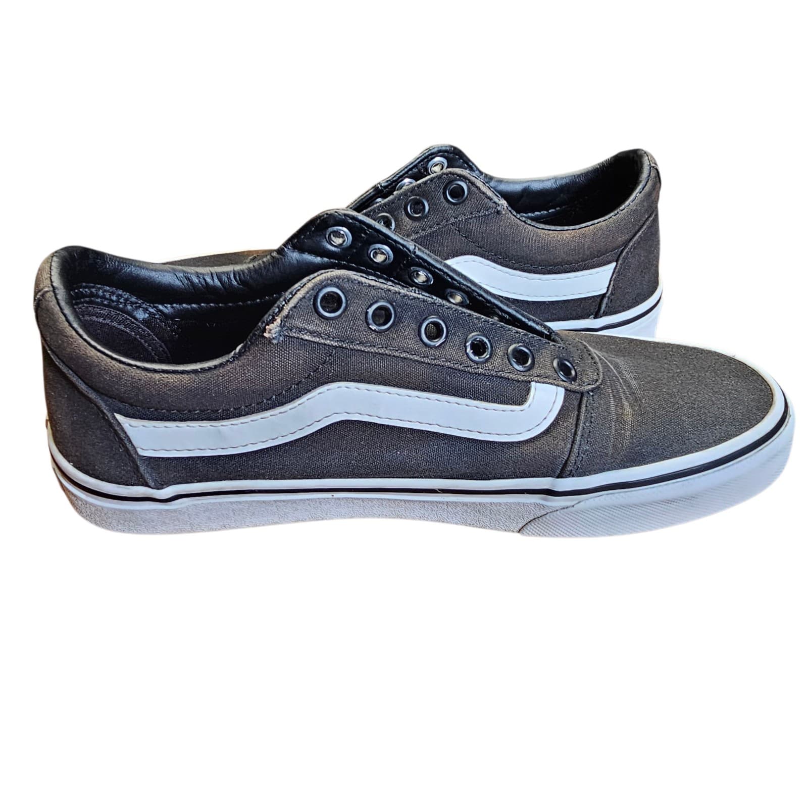Vans Old School Black/White Skateboarding Shoes Women's Size 8.5 - Thumbnail 11