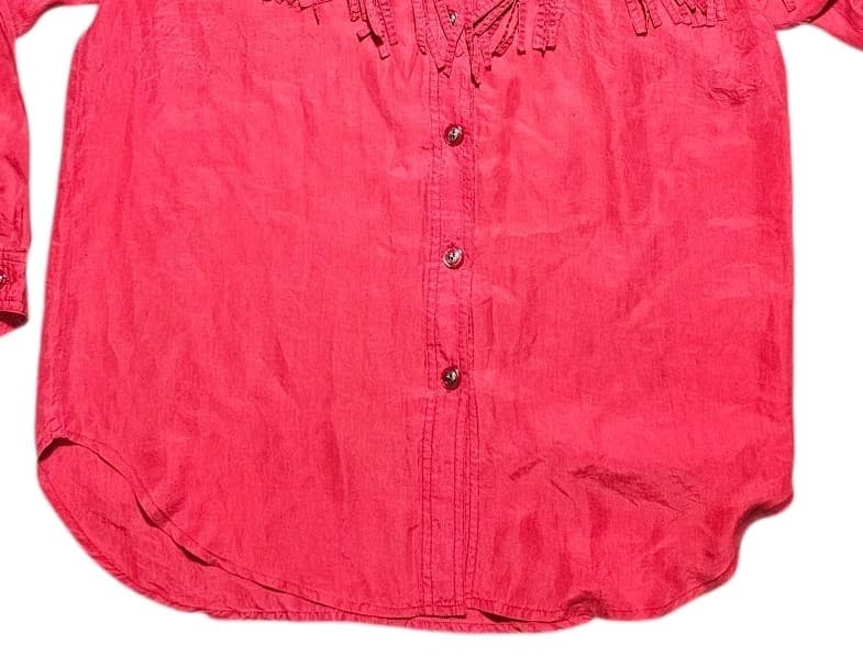 Fiji Sport Silk Western Button Down Sz Large Women's Red - Thumbnail 3