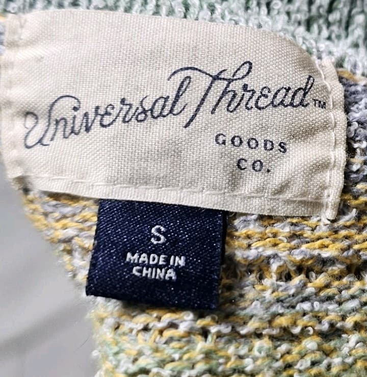 Universal Thread Striped Multicolored Cropped Polo V neck Sweater Womans Size S - Thumbnail 10