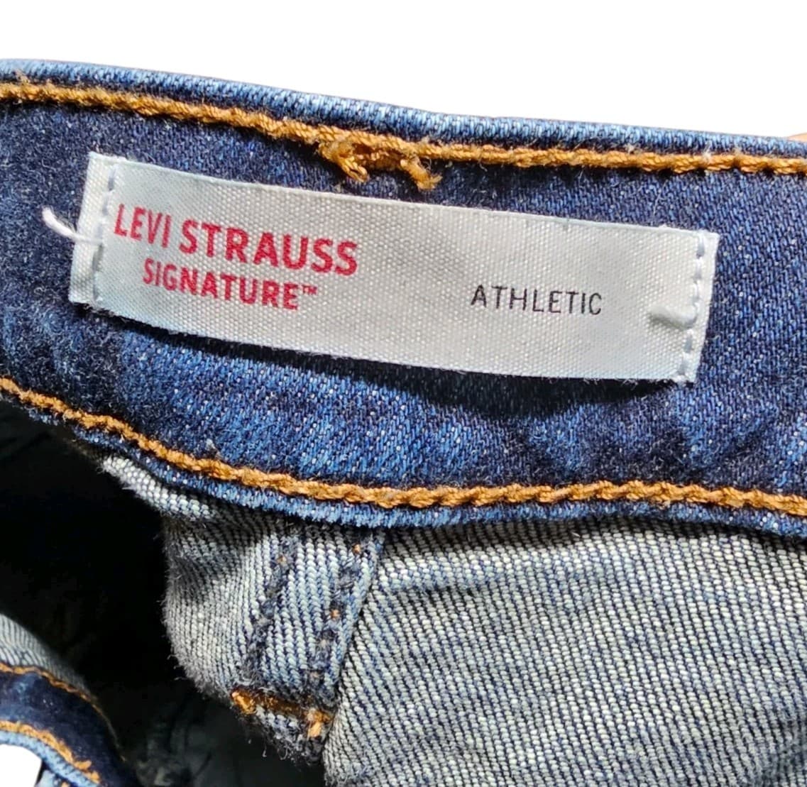 Signature By Levi Strauss Mens Athletic Fit Blue Jeans Size 32x32 - Thumbnail 7