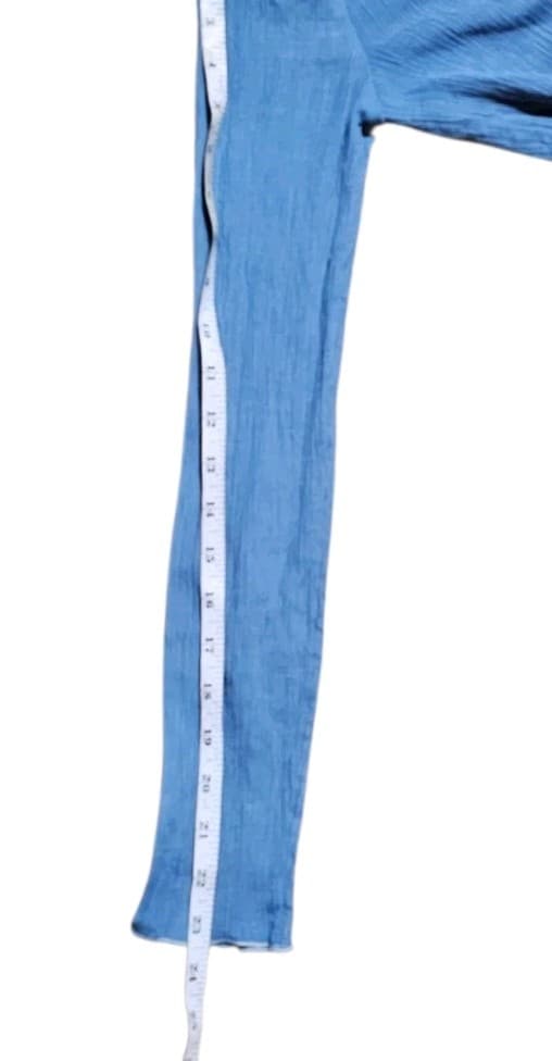 Madewell Semi-Sheer Shirred V-Neck Top Womans small Tranquil Lake Blue - Thumbnail 10