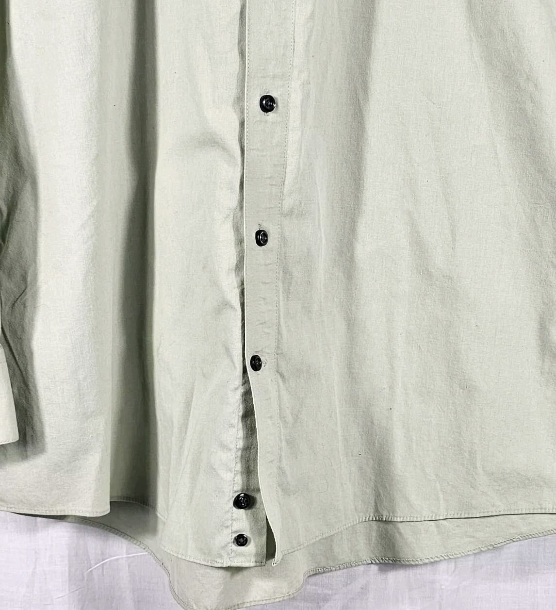 J. Ferrar Shirt Mens Green Cotton Blend Slim Fit Long Sleeve Button Up L - Thumbnail 4