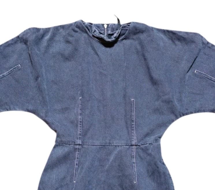 Topshop Boutique Dome Denim Dress Charcoal Black Woman Size 4(Missing the Belt) - Thumbnail 3