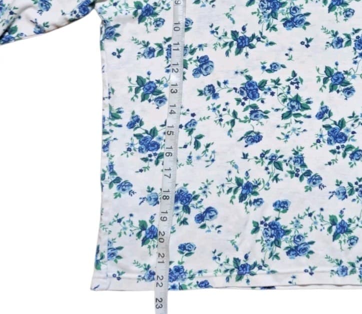 Katherine Kasuals Size Small Womens Floral Cotton Blend Turtle Neck Pullover - Thumbnail 6