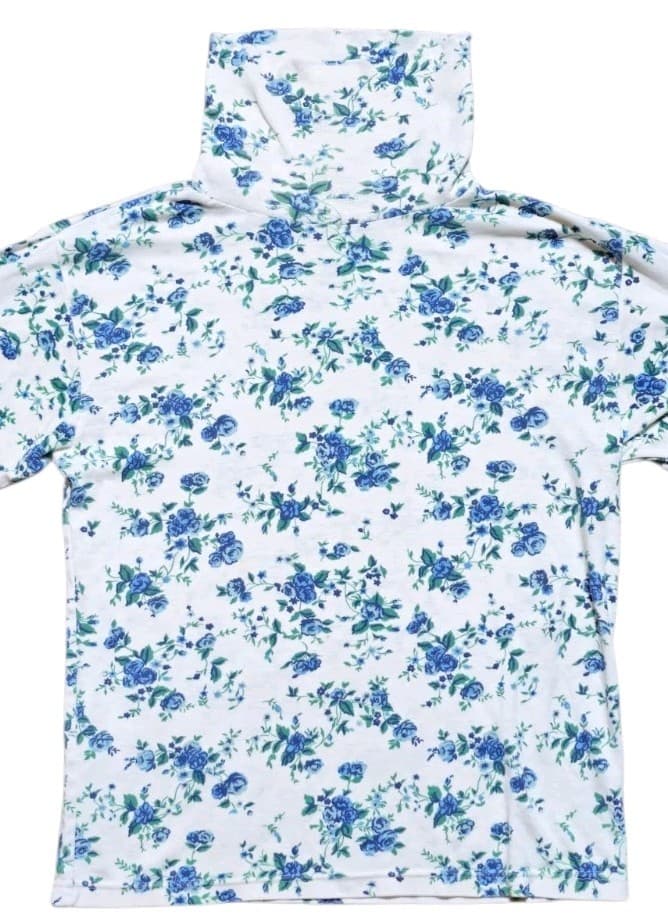 Katherine Kasuals Size Small Womens Floral Cotton Blend Turtle Neck Pullover - Thumbnail 2
