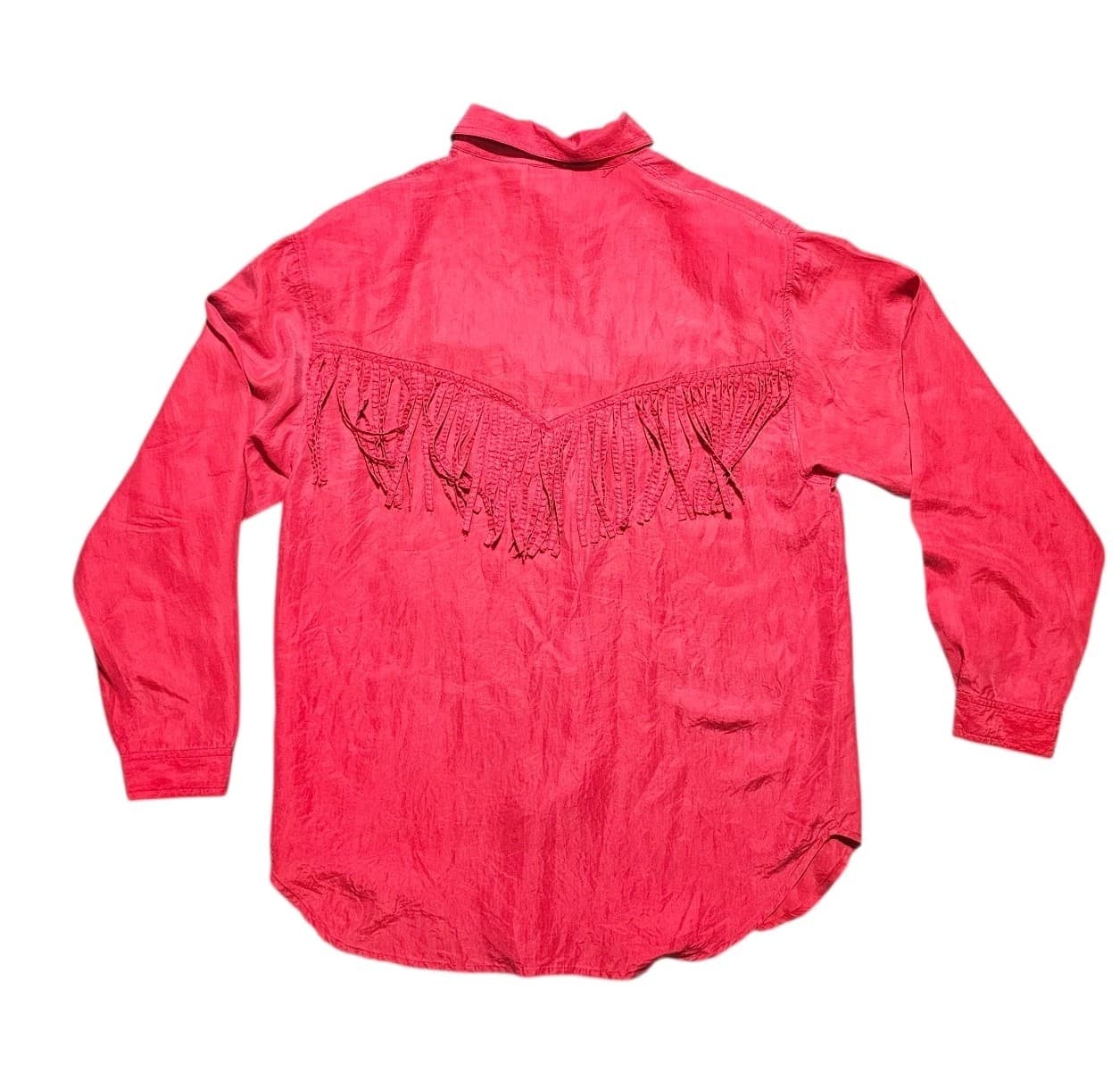 Fiji Sport Silk Western Button Down Sz Large Women's Red - Thumbnail 5