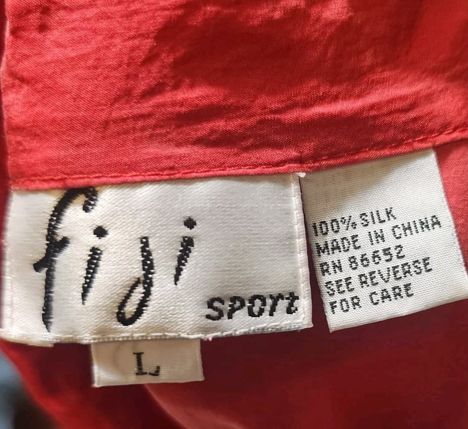 Fiji Sport Silk Western Button Down Sz Large Women's Red - Thumbnail 10