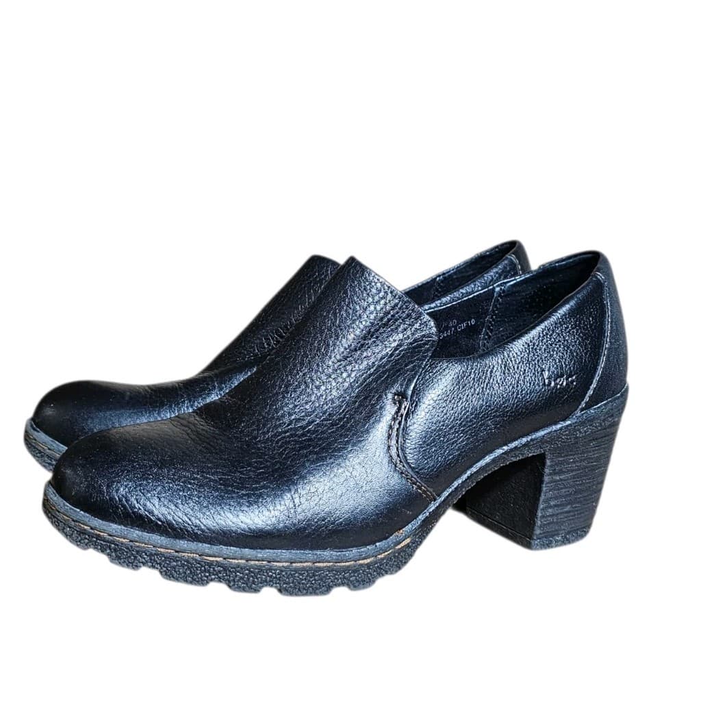 BOC Born BC3447 Womens Black Leather Slip on Booties Shoes U.S. Size 8.5