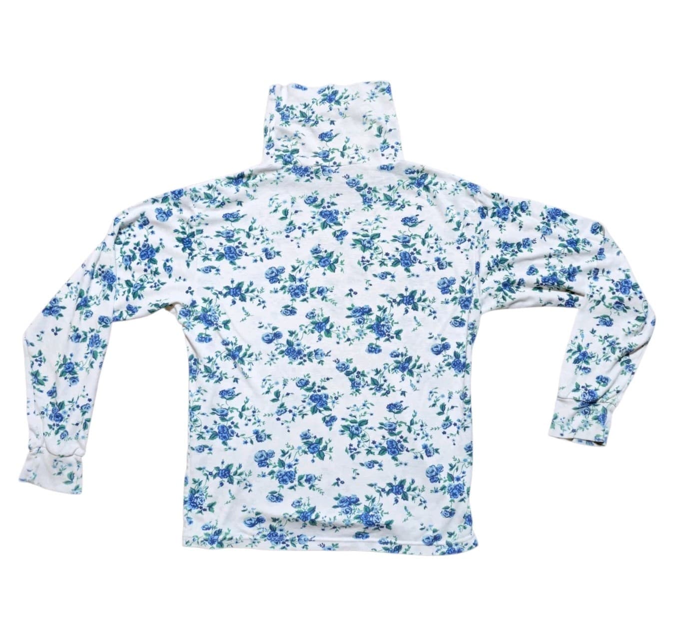 Katherine Kasuals Size Small Womens Floral Cotton Blend Turtle Neck Pullover - Thumbnail 5
