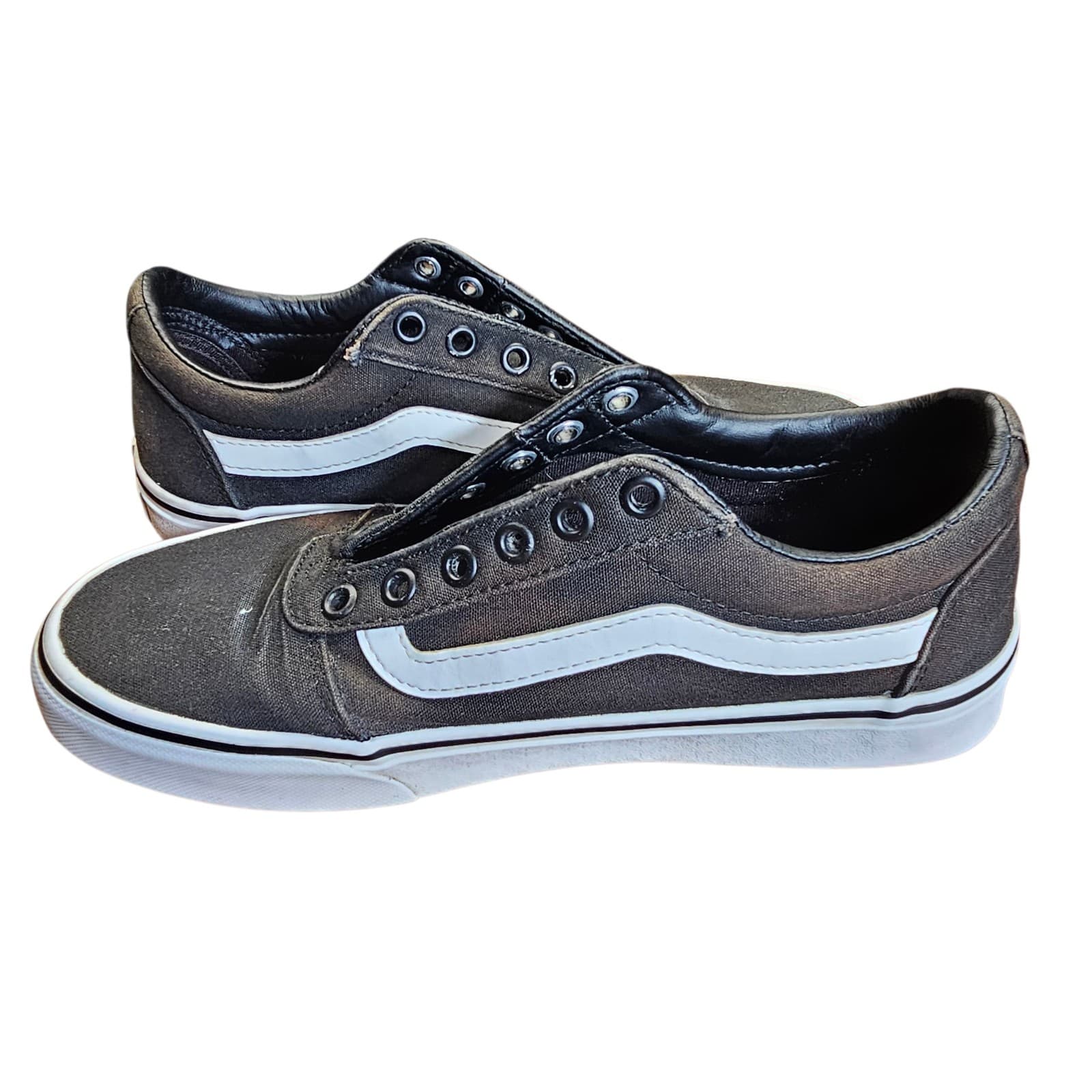 Vans Old School Black/White Skateboarding Shoes Women's Size 8.5 - Thumbnail 12