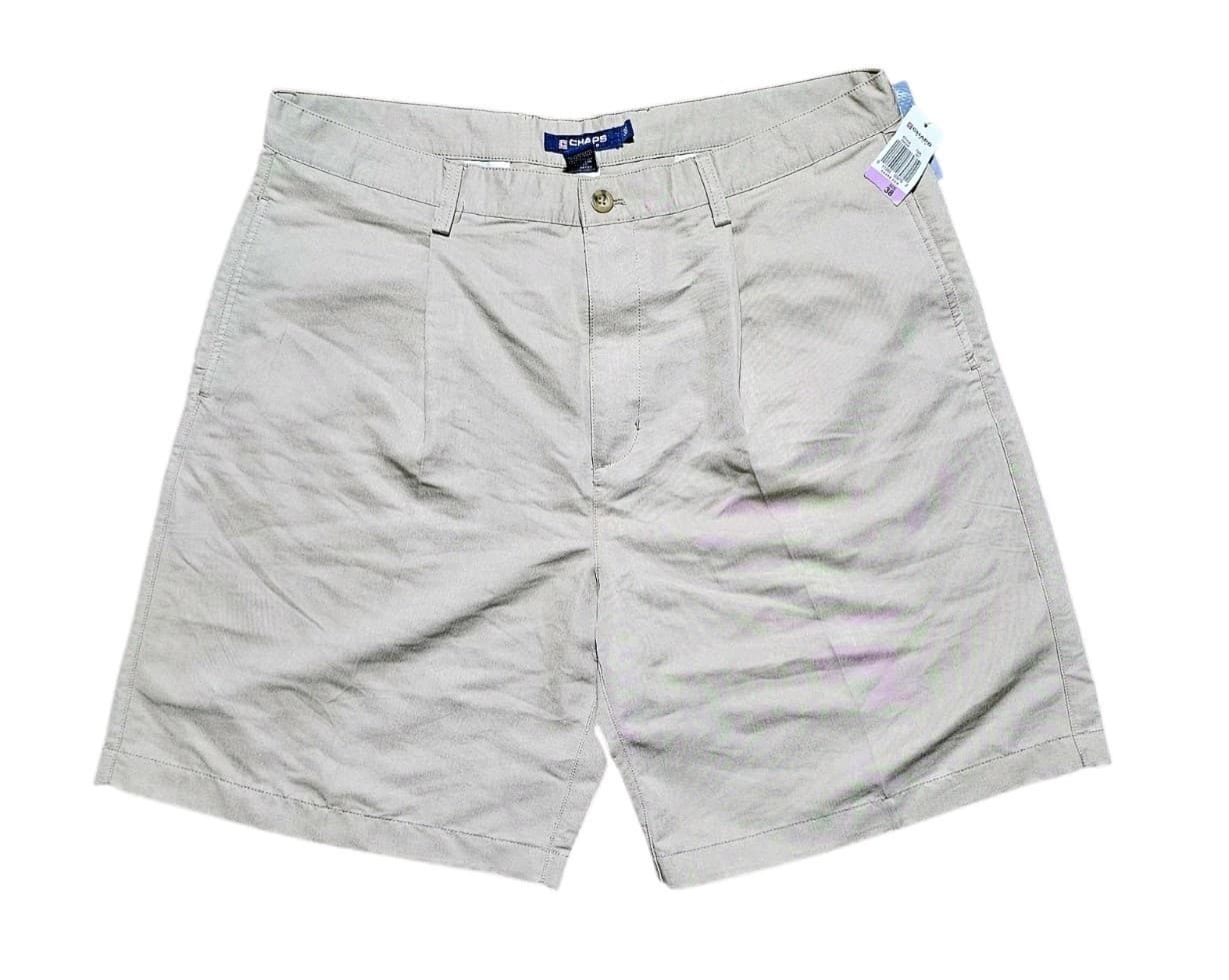 Chaps Shorts Mens Size 42 Beige Tan 100% Cotton Golf Golfing NEW - Thumbnail 2