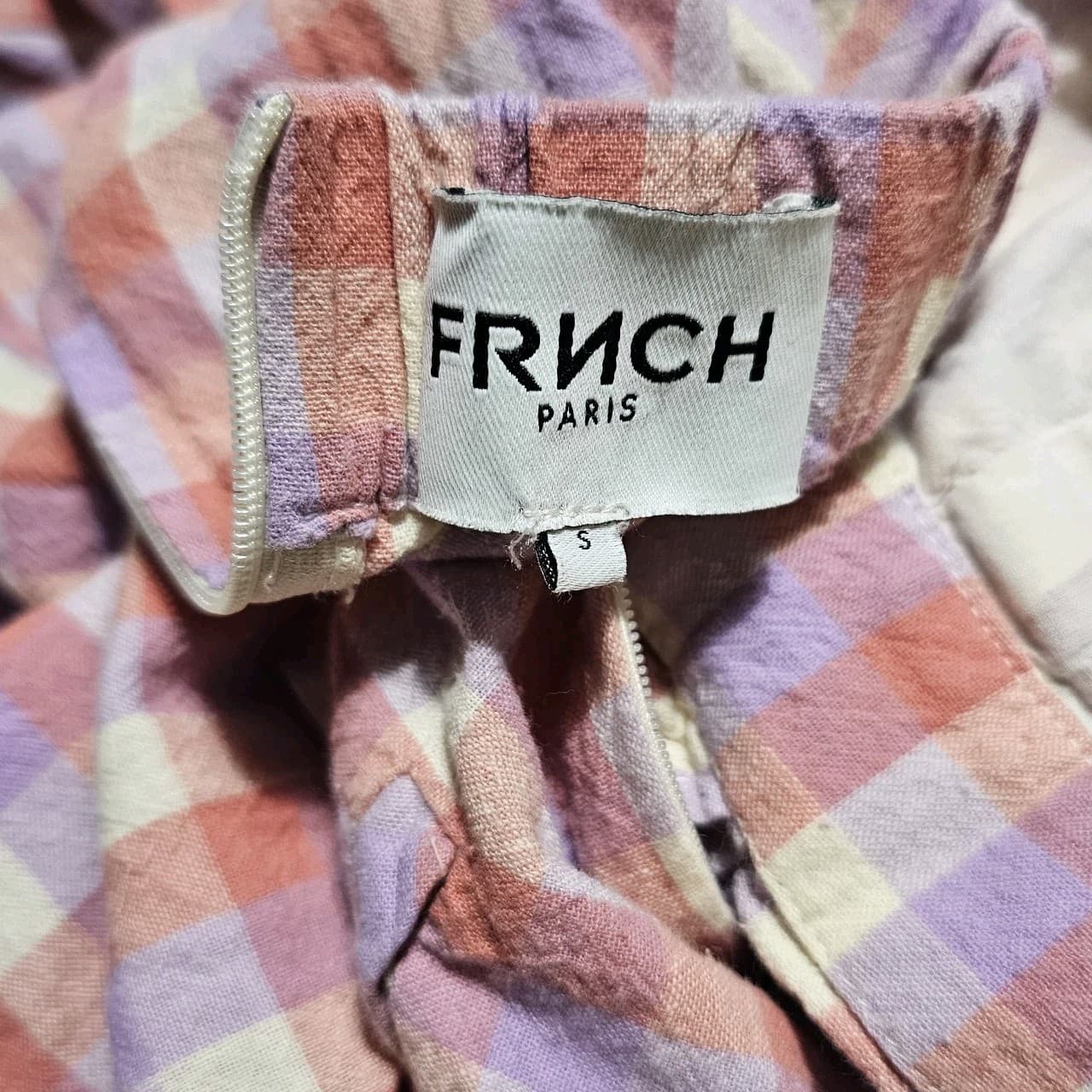 Frnch Paris Dreheli Plaid Jump Suit Wide Leg Ruffle Pink Purple Size S - Thumbnail 13