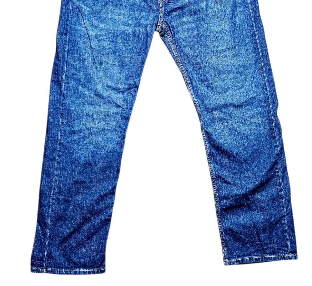 Levis 505 Jeans Mens Blue Denim Regular Fit Straight Dark Size 40x32 - Thumbnail 4