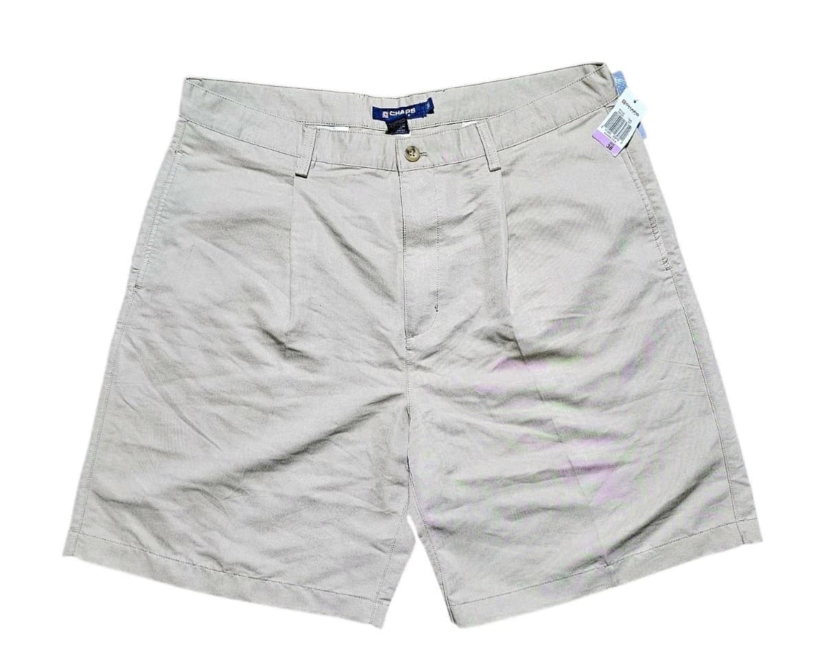 Chaps Shorts Mens Size 42 Beige Tan 100% Cotton Golf Golfing NEW