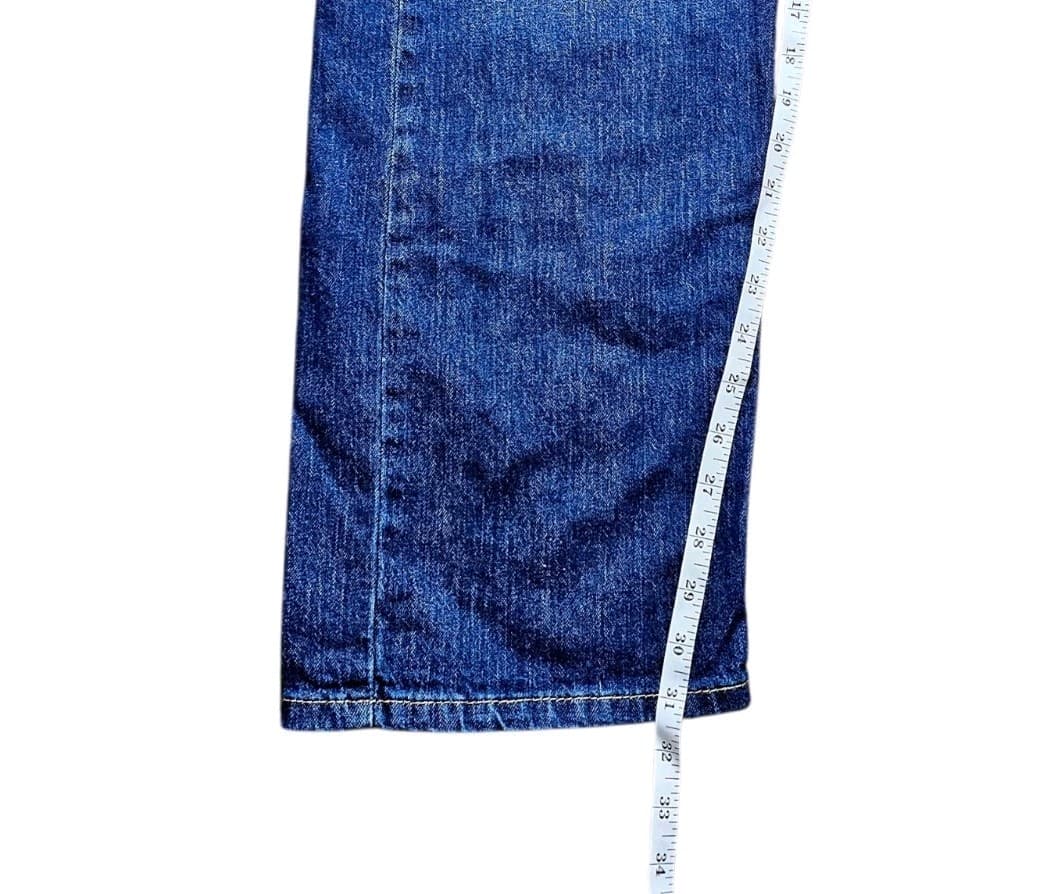 Levis 505 Jeans Mens Blue Denim Regular Fit Straight Dark Size 40x32 - Thumbnail 7