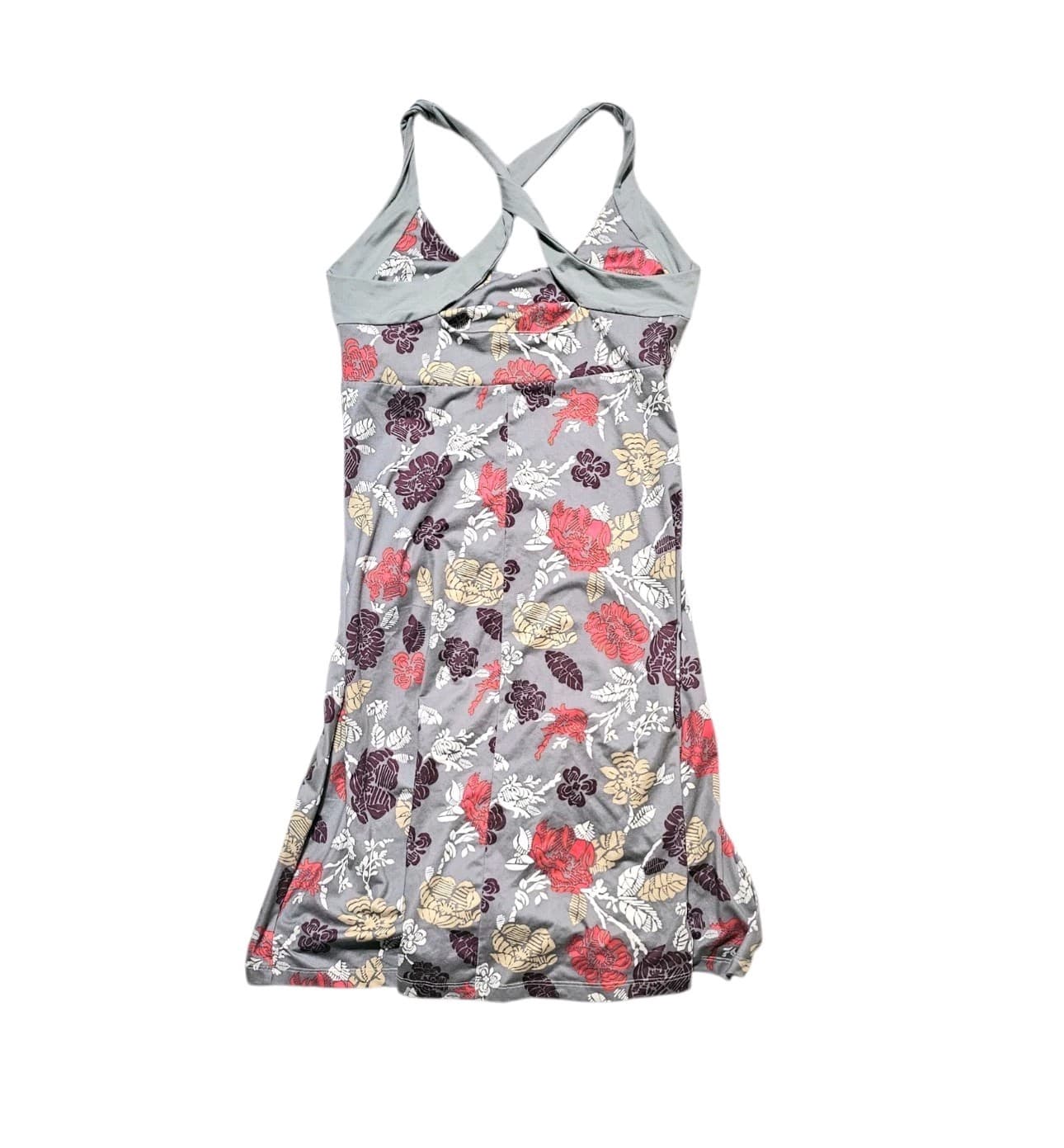 Patagonia Women's Gray Floral Dress Sz M Pink White Floral Criss Cross Strap - Thumbnail 5