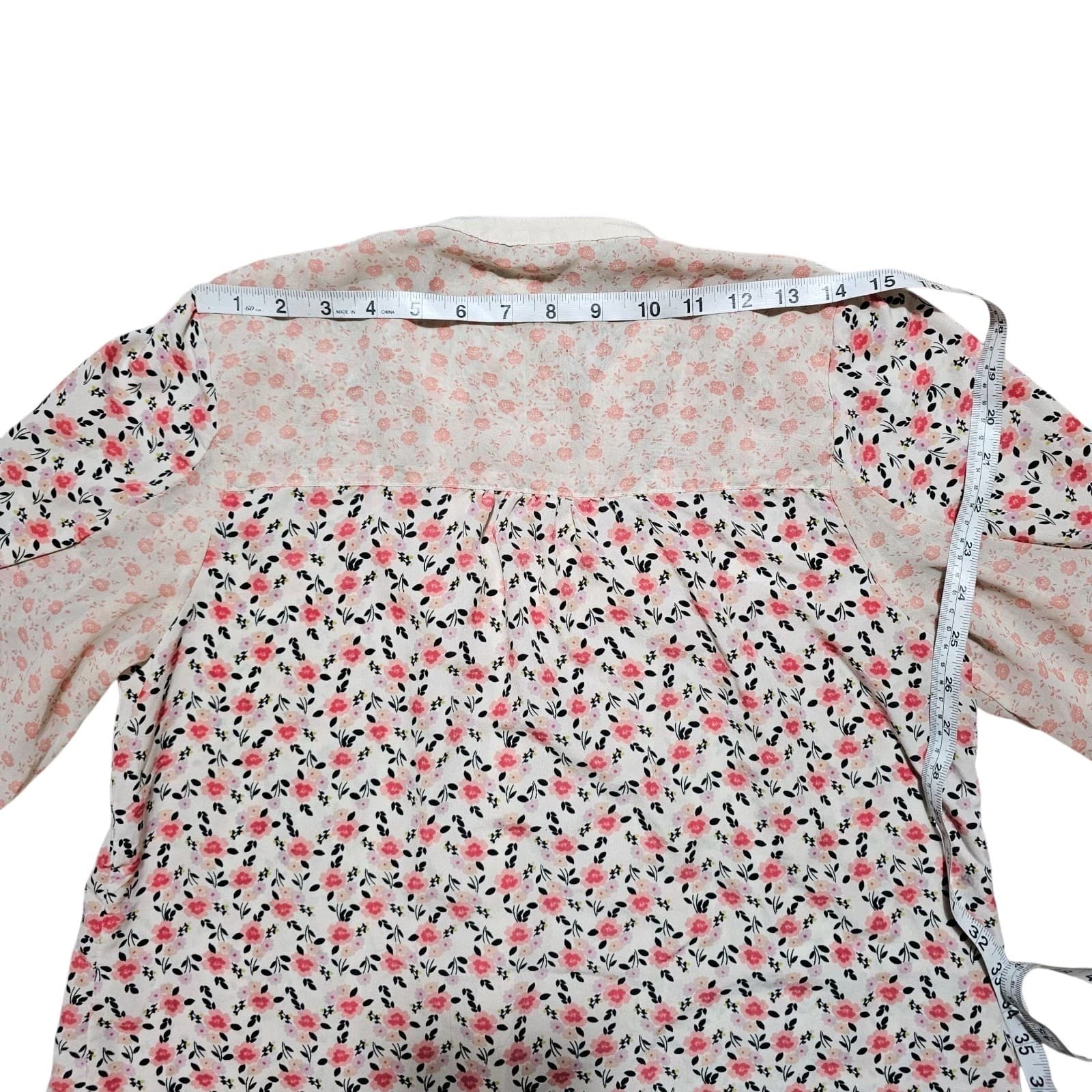 Lauren Conrad Button-down Floral Blouse V-neck Size Large - Thumbnail 10