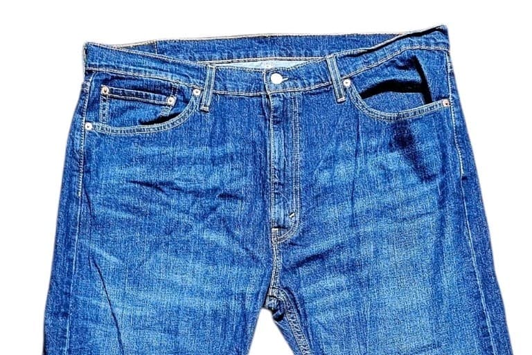 Levis 505 Jeans Mens Blue Denim Regular Fit Straight Dark Size 40x32 - Thumbnail 3