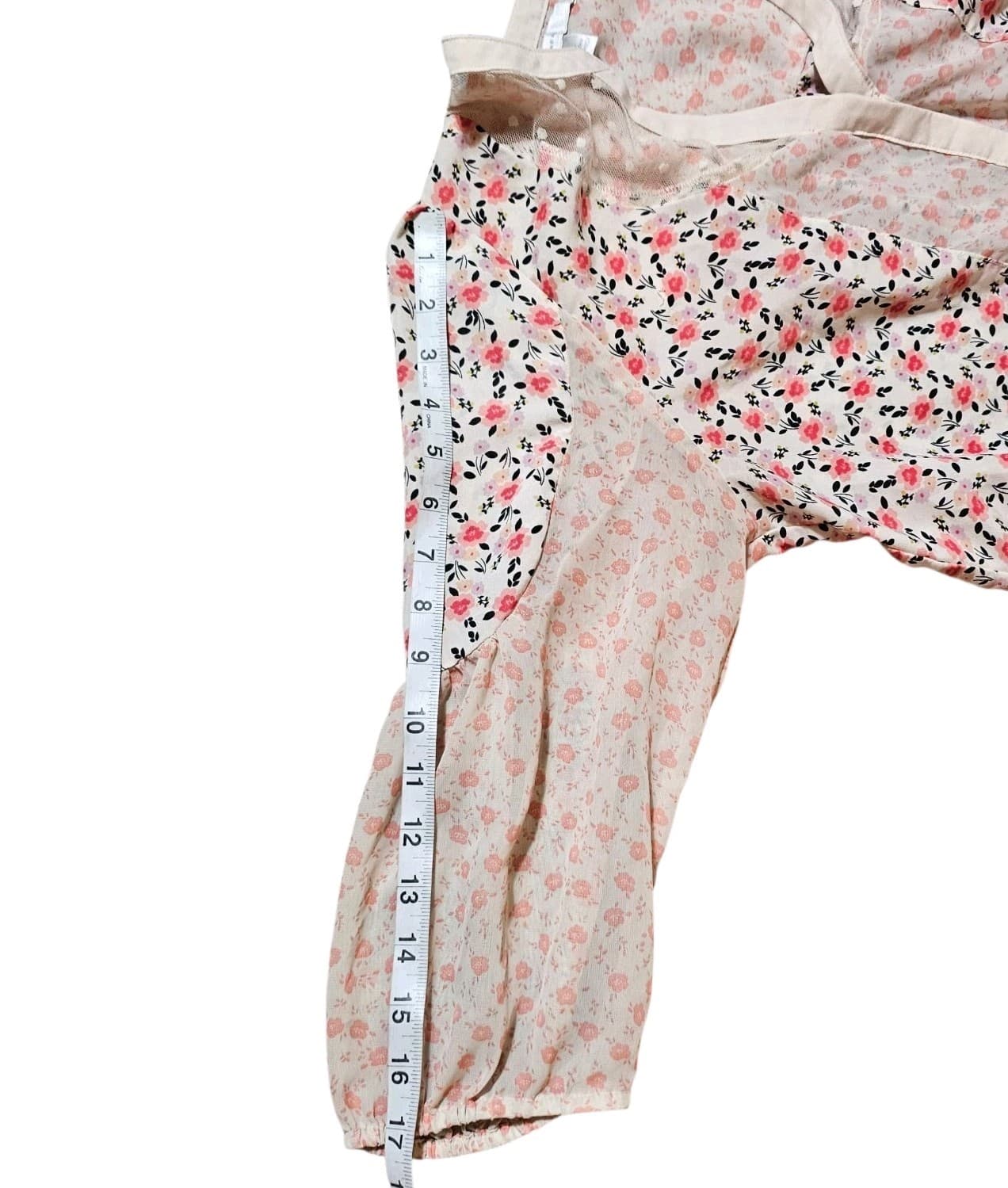 Lauren Conrad Button-down Floral Blouse V-neck Size Large - Thumbnail 9