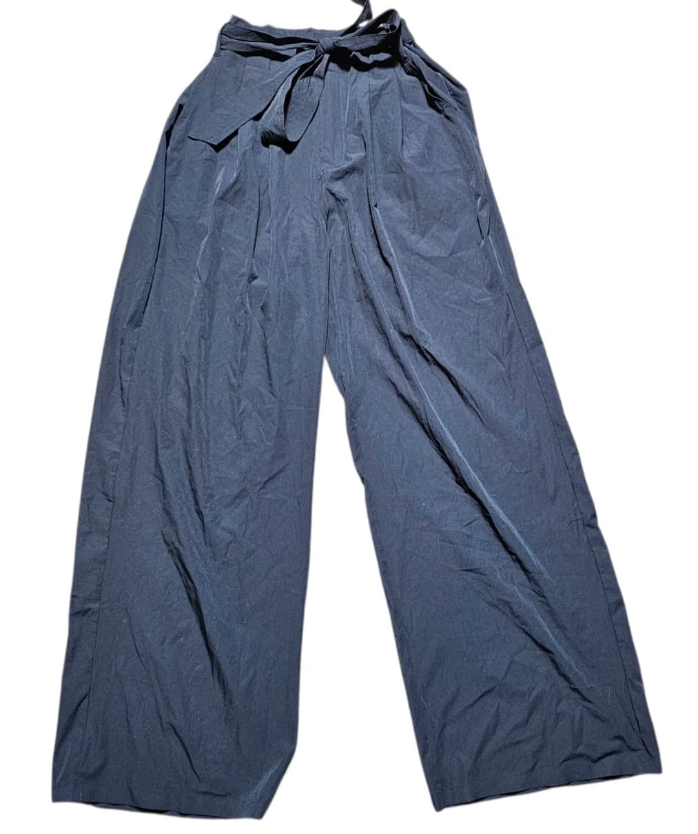 Thread &Supply Black Pull Up High Rise Belted Wide Leg Pants Size L - Thumbnail 2