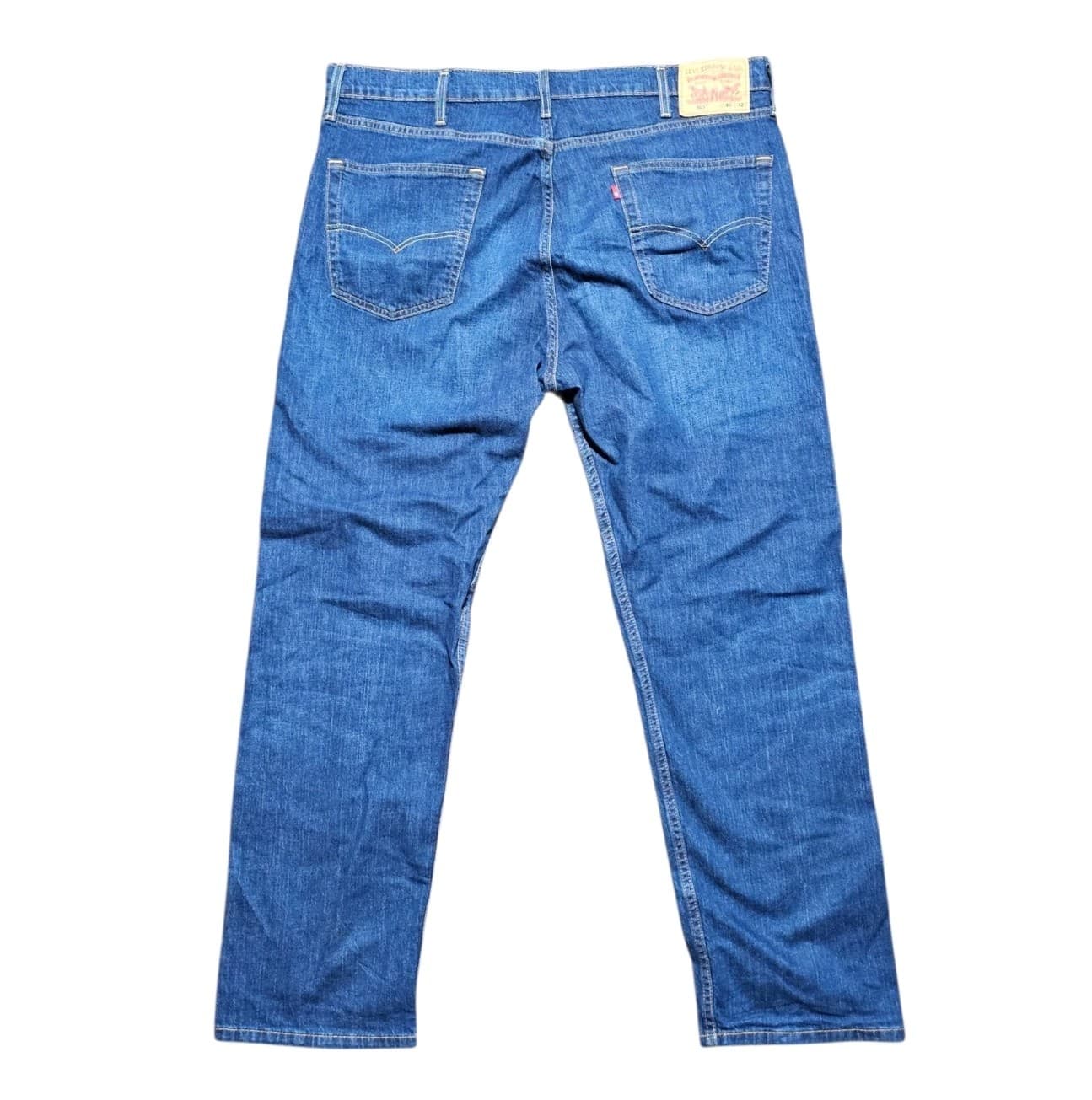Levis 505 Jeans Mens Blue Denim Regular Fit Straight Dark Size 40x32 - Thumbnail 5